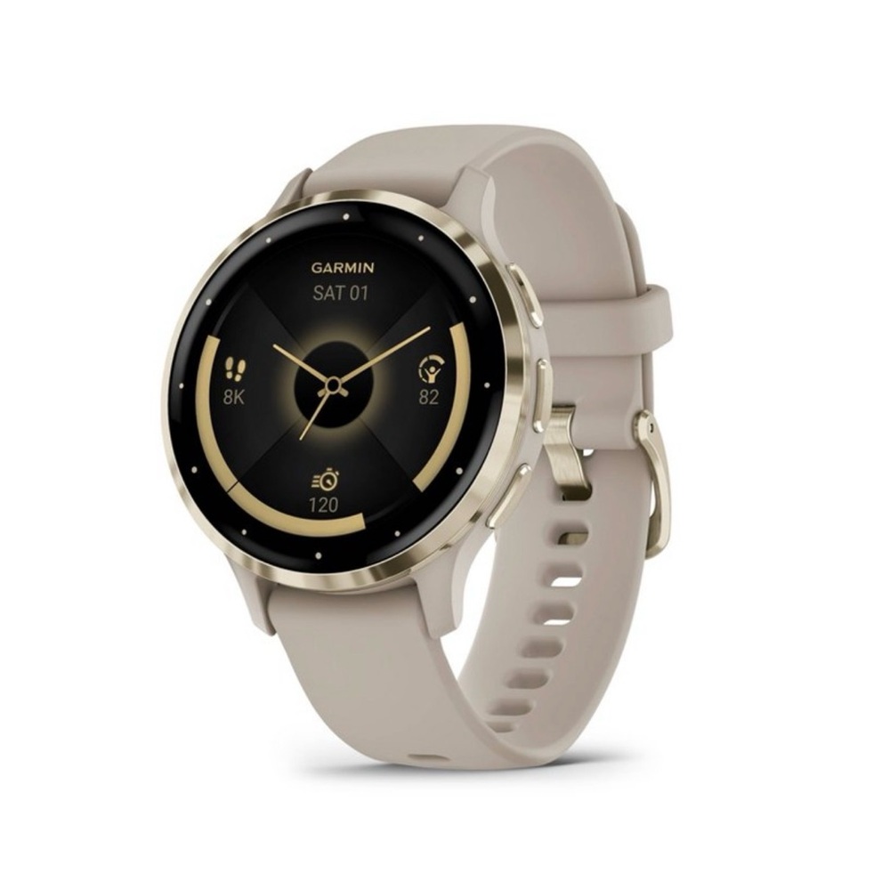 Garmin Cream Smartwatch with Gold Highlights